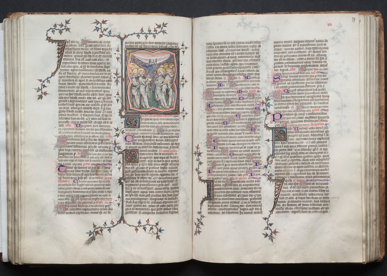 The Gotha Missal: Fol. 76v, Himmelfarten, ca. 1375. av Master of the Boqueteaux