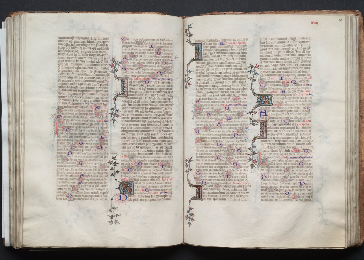 The Gotha Missal: Fol. 79v, tekst, ca. 1375. av Master of the Boqueteaux