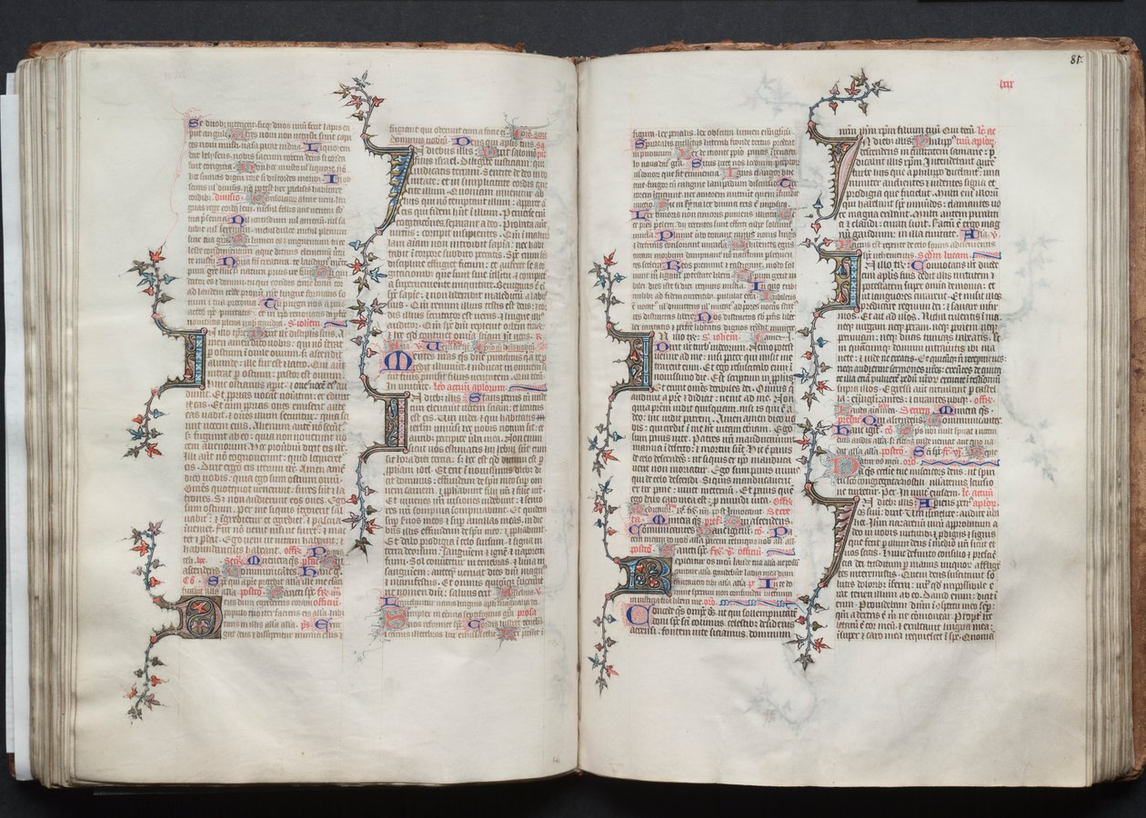 The Gotha Missal: Fol. 81r, tekst, ca. 1375. av Master of the Boqueteaux