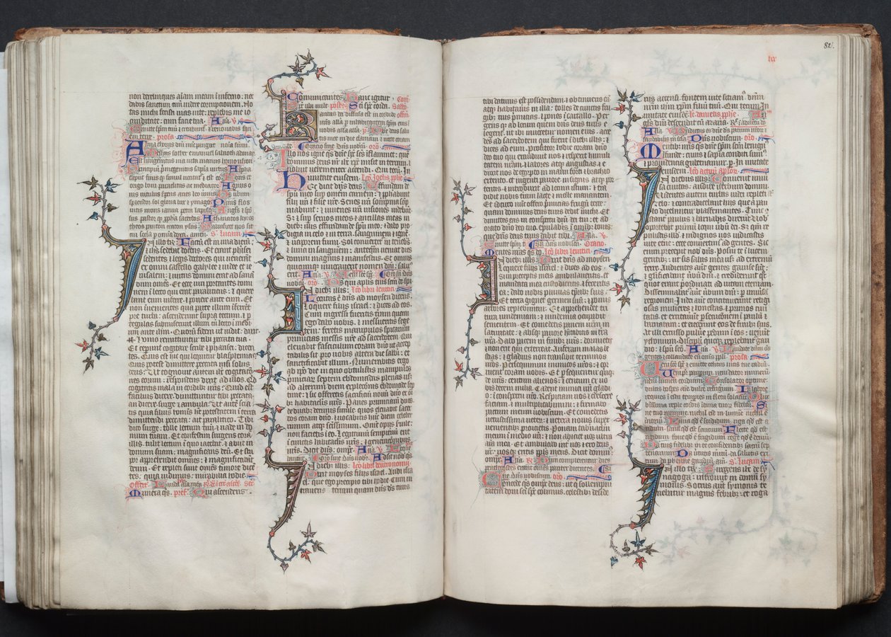 The Gotha Missal: Fol. 81v, tekst, ca. 1375. av Master of the Boqueteaux
