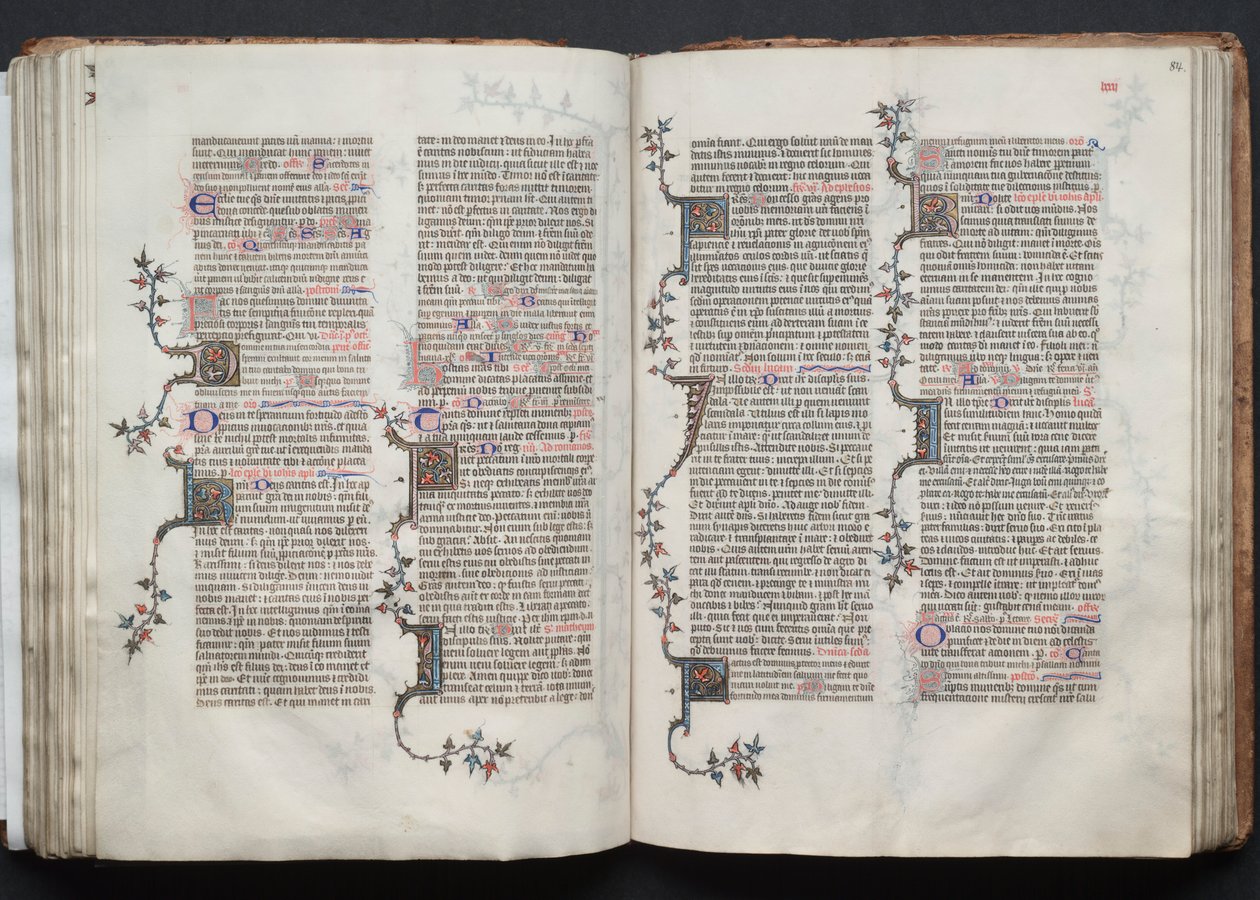 The Gotha Missal: Fol. 84r, tekst, ca. 1375. av Master of the Boqueteaux