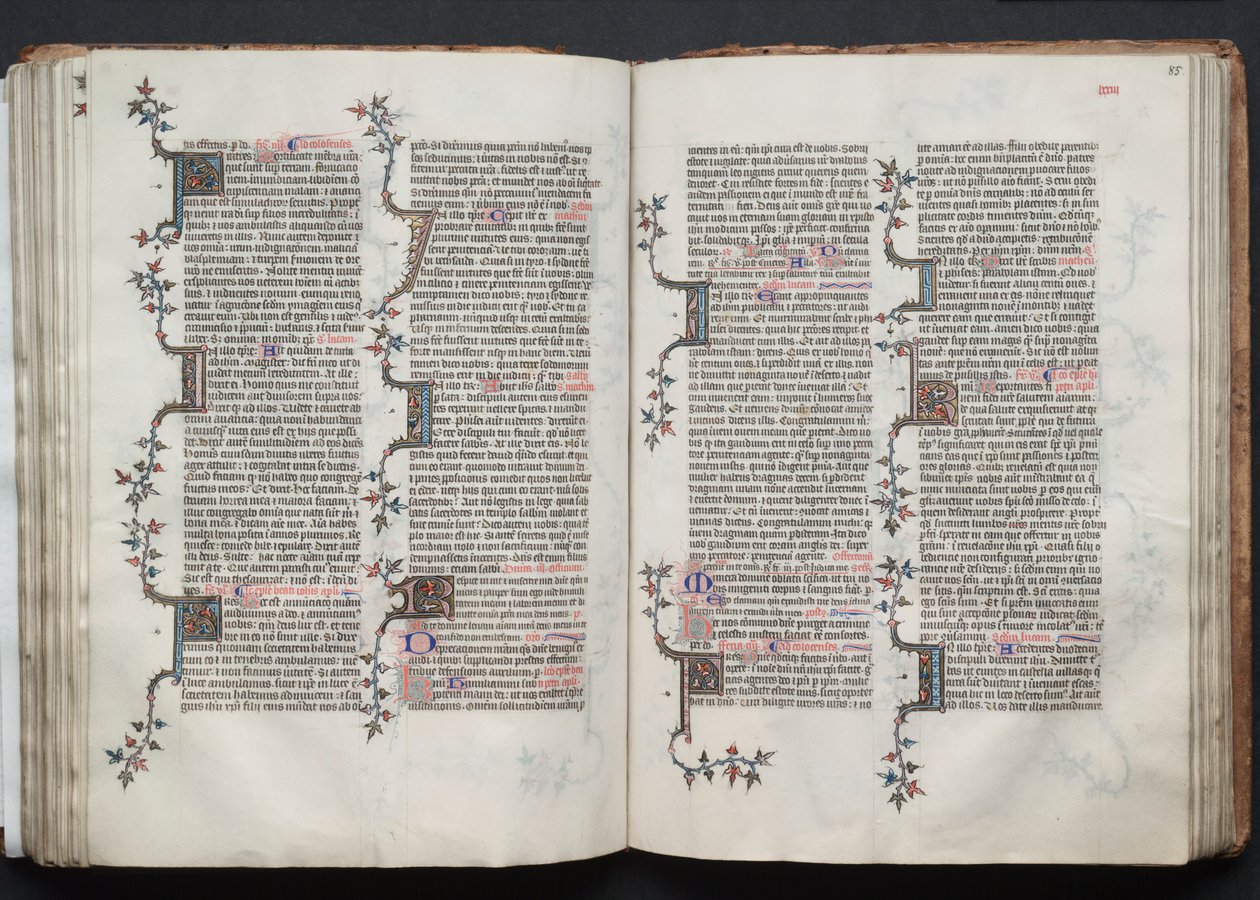 The Gotha Missal: Fol. 84v, tekst, ca. 1375. av Master of the Boqueteaux