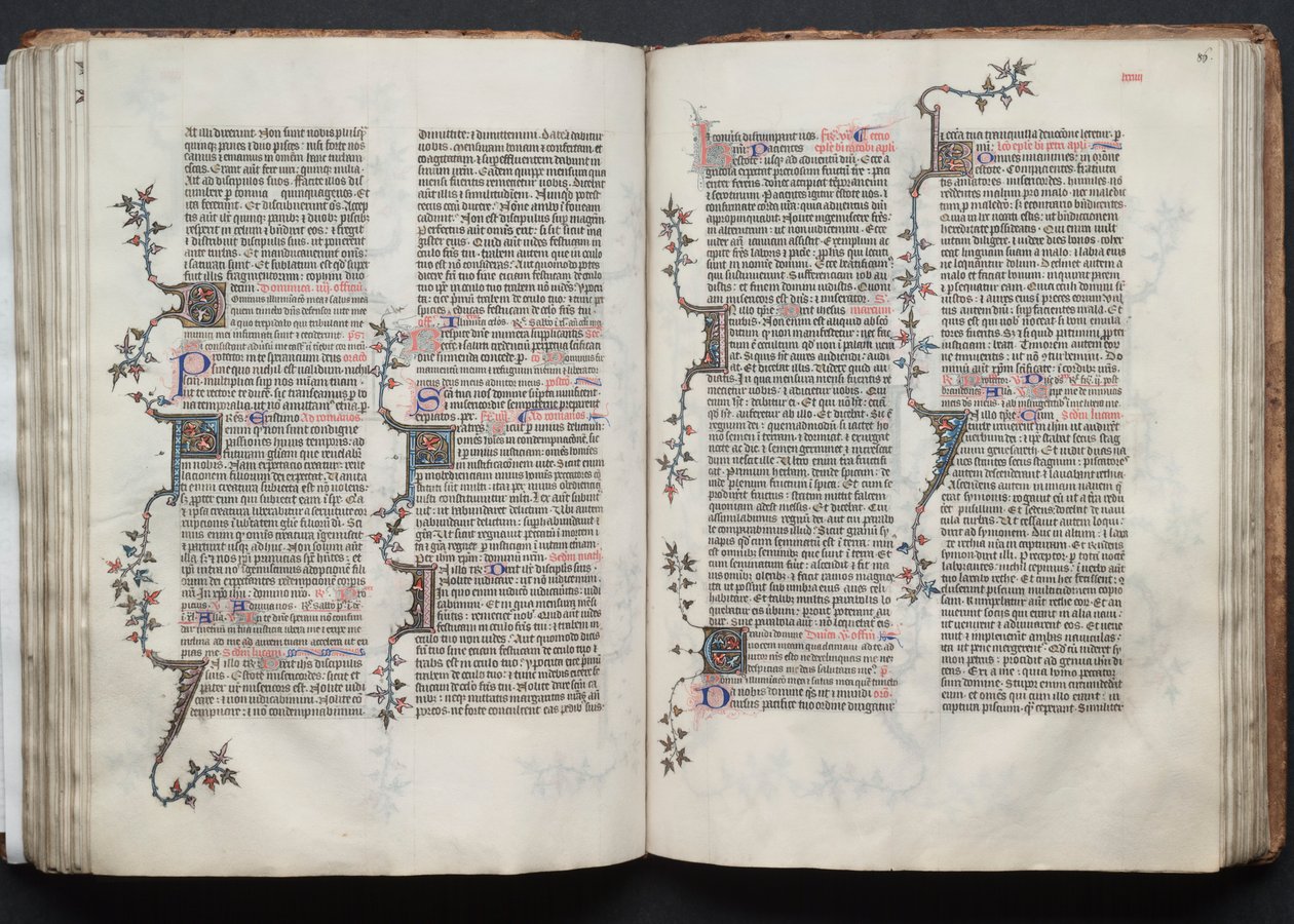 The Gotha Missal: Fol. 86r, tekst, ca. 1375. av Master of the Boqueteaux