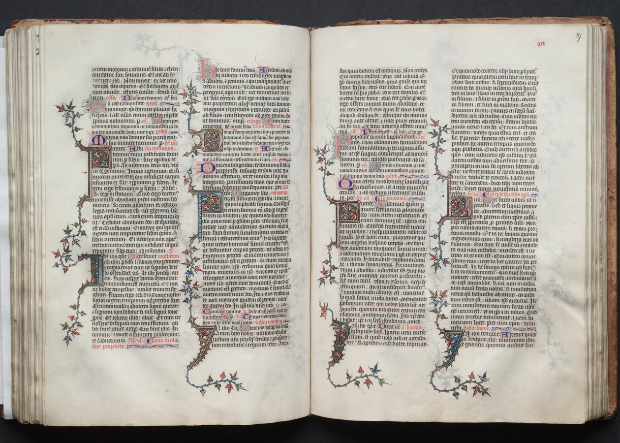 The Gotha Missal: Fol. 87r, tekst , ca. 1375. av Master of the Boqueteaux