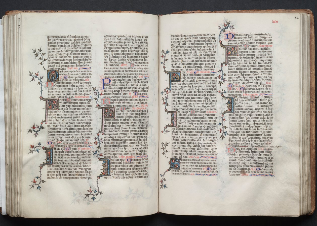 The Gotha Missal: Fol. 88r, tekst, ca. 1375. av Master of the Boqueteaux