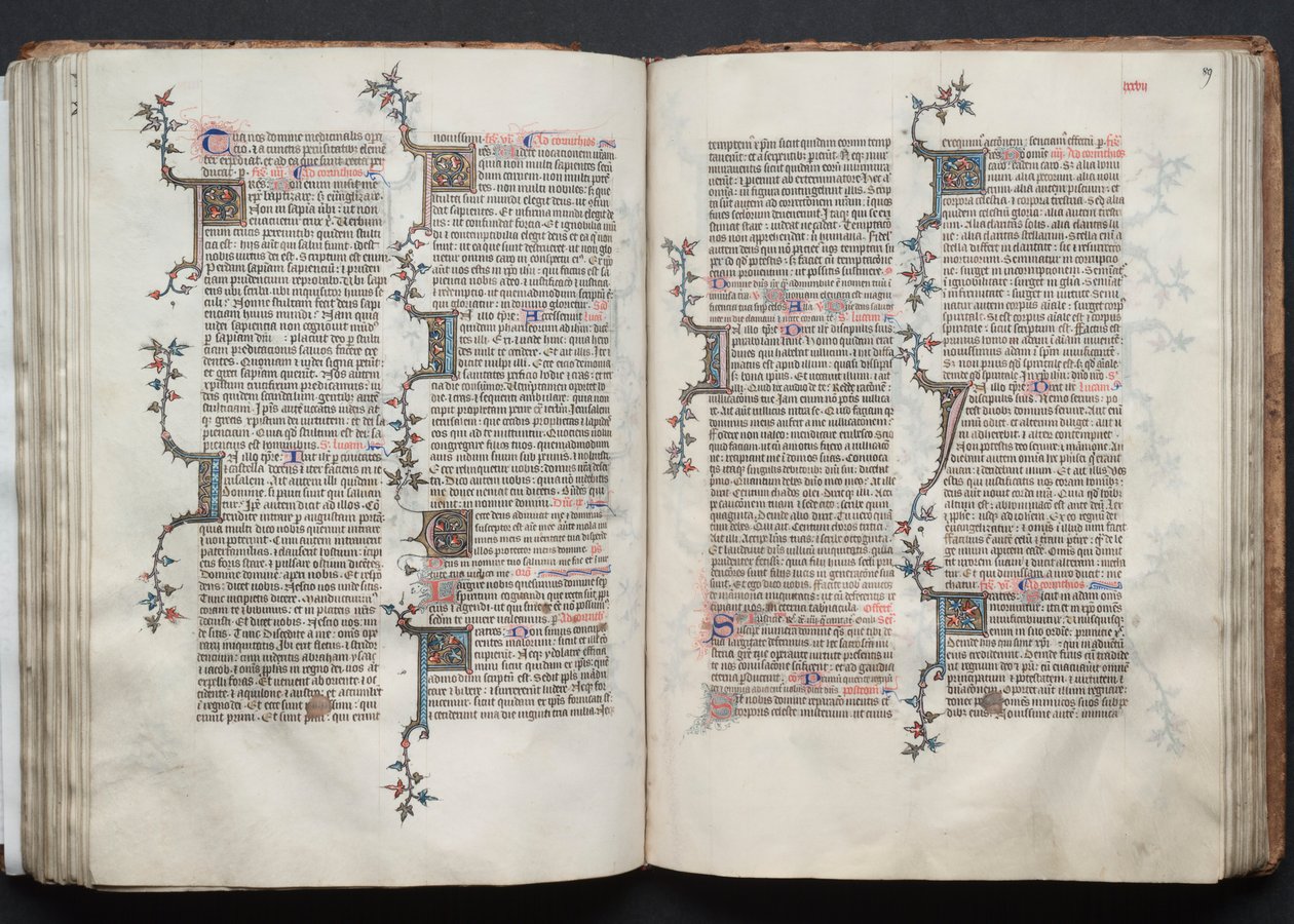 The Gotha Missal: Fol. 88v, tekst, ca. 1375. av Master of the Boqueteaux