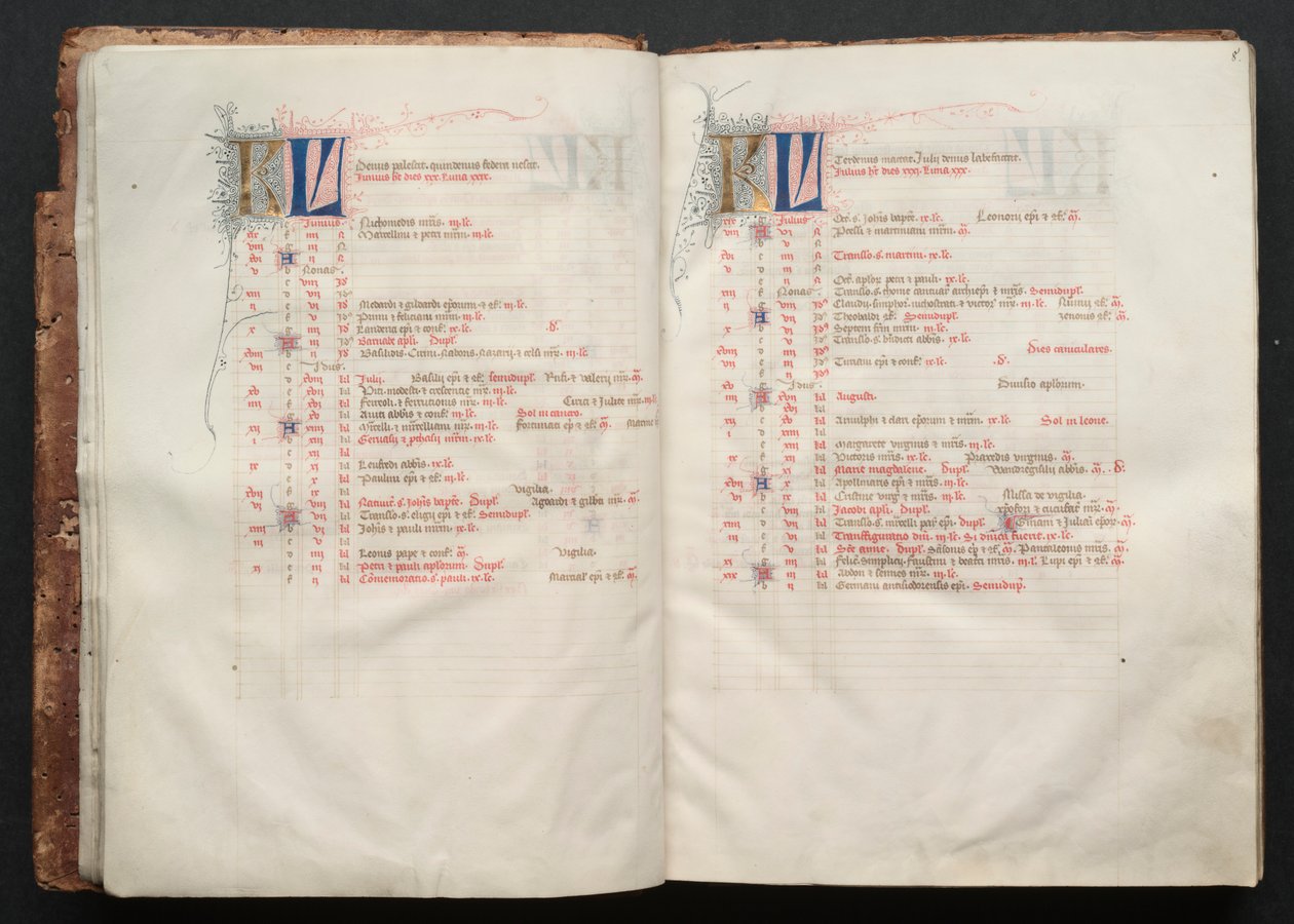 The Gotha Missal: Fol. 8r, tekst, c. 1375. av Master of the Boqueteaux