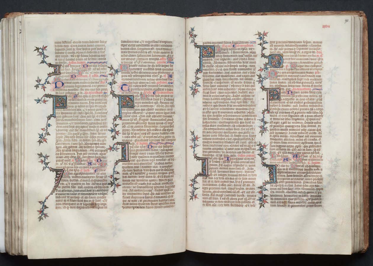 The Gotha Missal: Fol. 90r, tekst, ca. 1375. av Master of the Boqueteaux