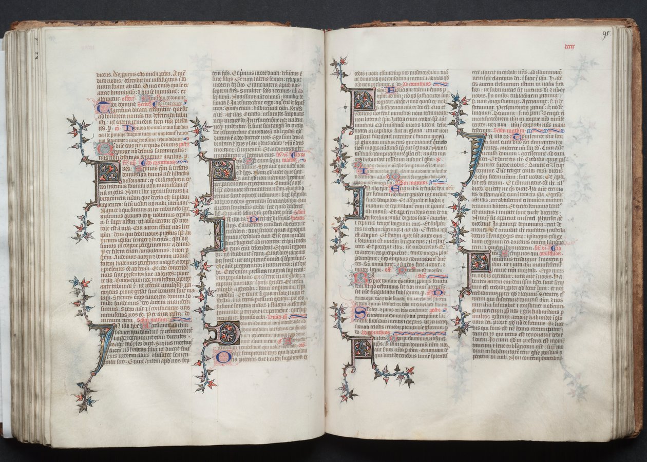 The Gotha Missal: Fol. 90v, tekst, ca. 1375. av Master of the Boqueteaux