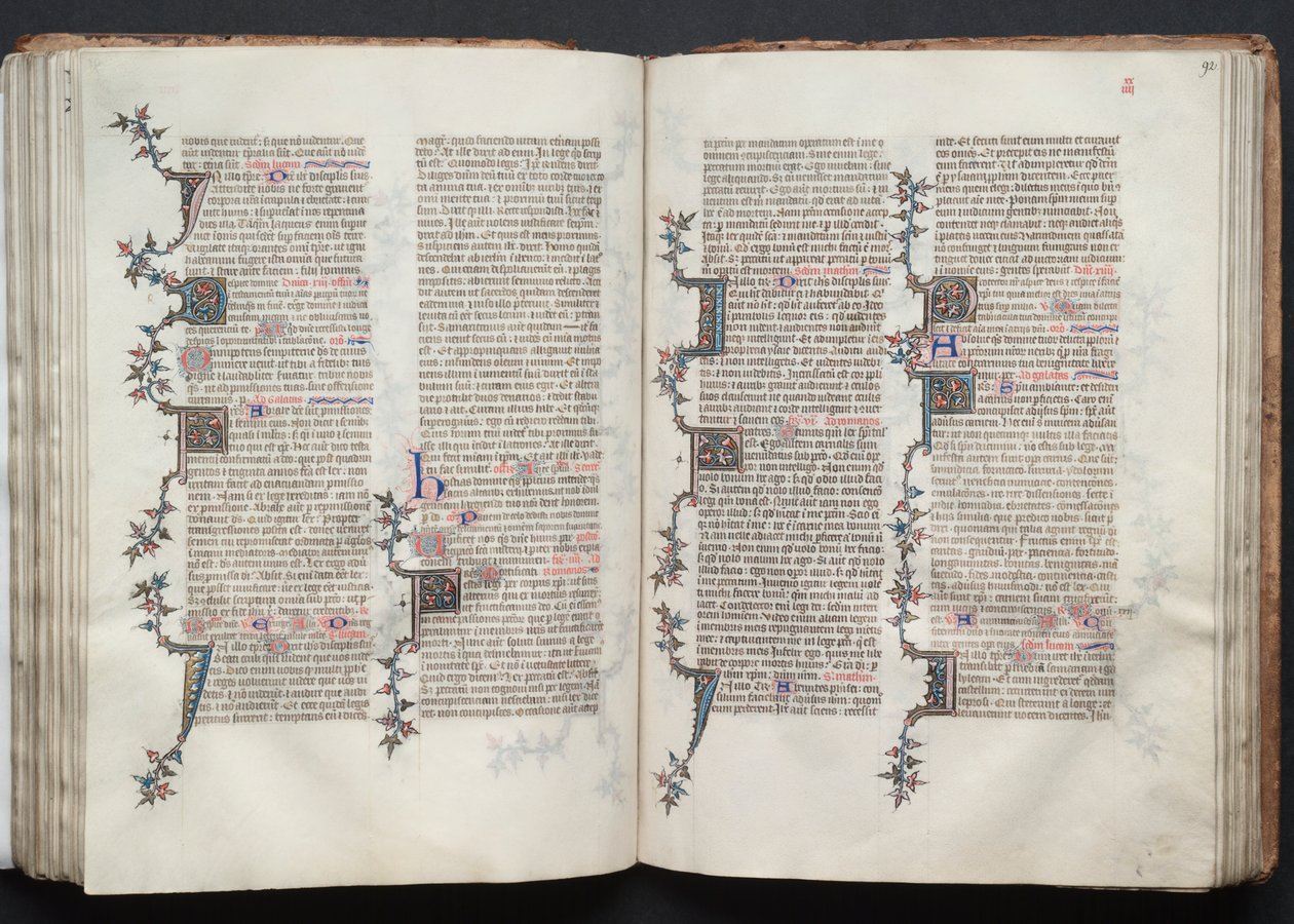 The Gotha Missal: Fol. 92r, tekst, ca. 1375. av Master of the Boqueteaux