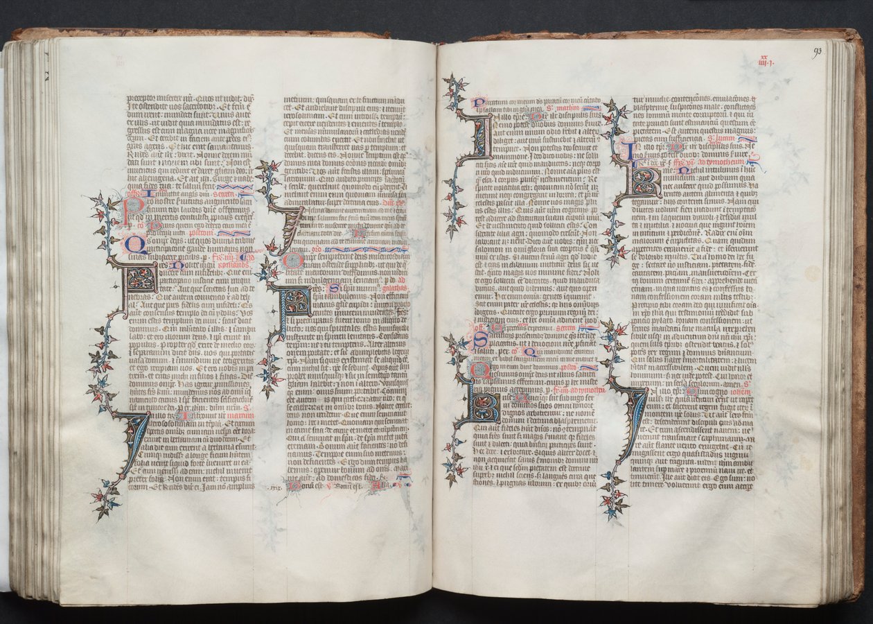 The Gotha Missal: Fol. 93r, tekst, ca. 1375. av Master of the Boqueteaux