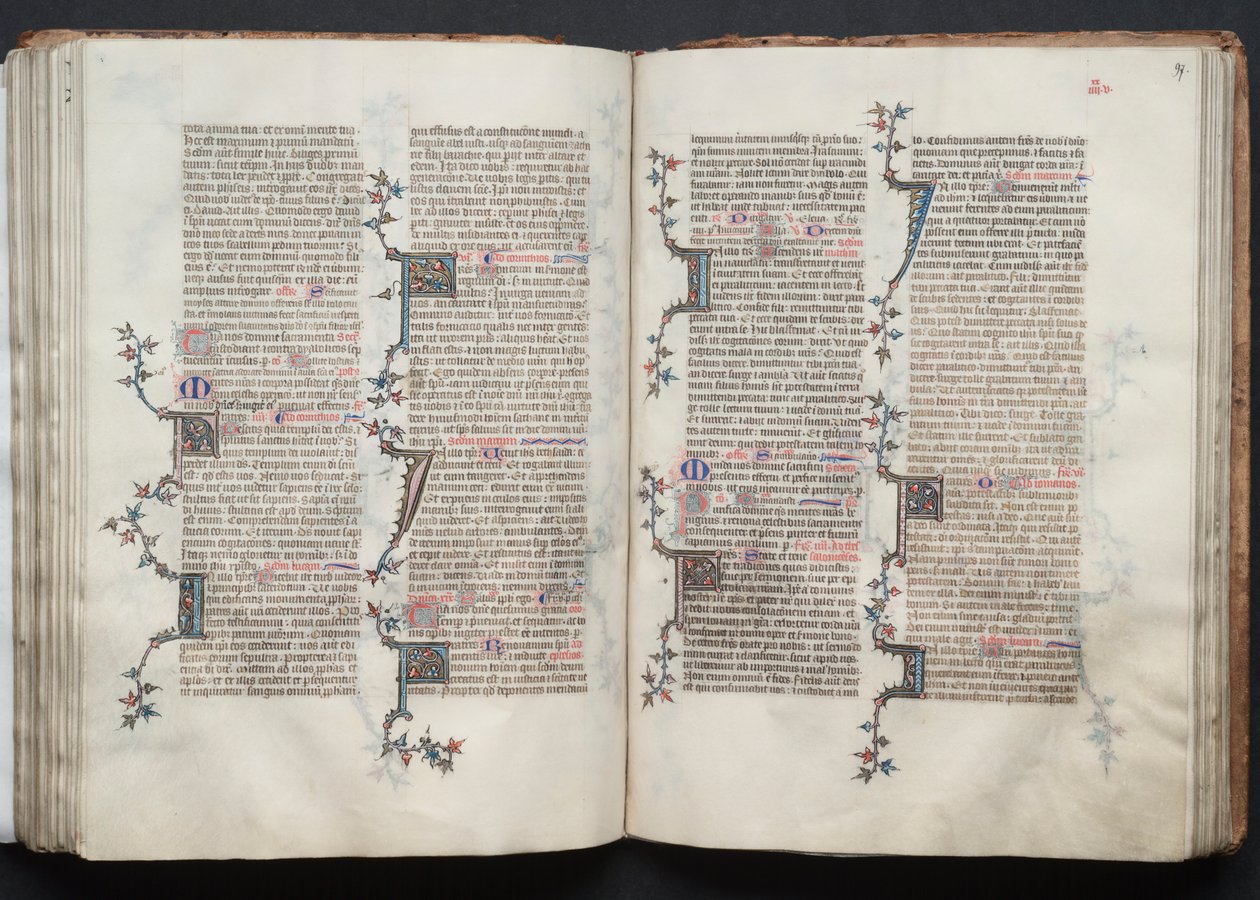 The Gotha Missal: Fol. 97r, tekst, ca. 1375. av Master of the Boqueteaux