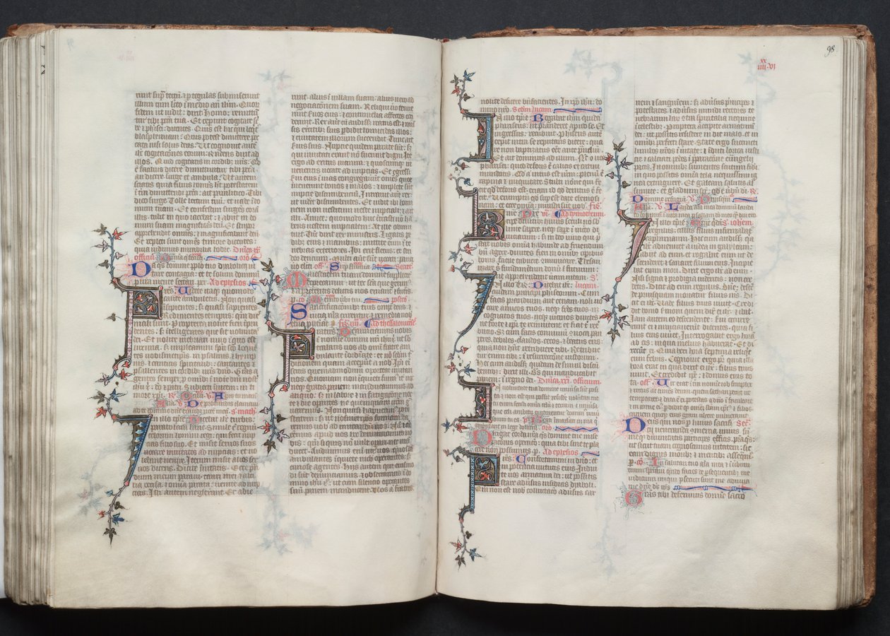 The Gotha Missal: Fol. 98r, tekst, ca. 1375. av Master of the Boqueteaux