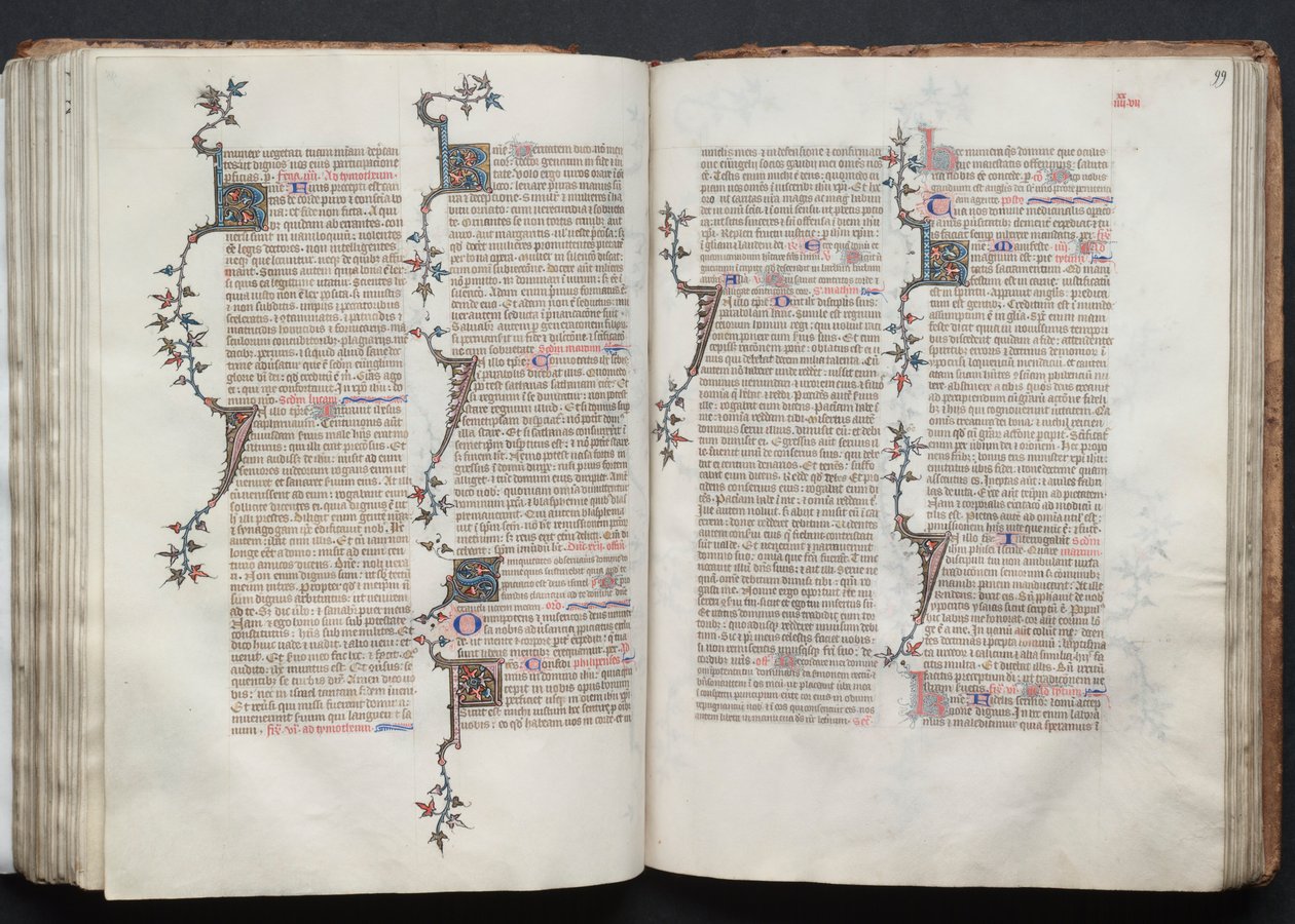 The Gotha Missal: Fol. 99r, tekst, ca. 1375. av Master of the Boqueteaux