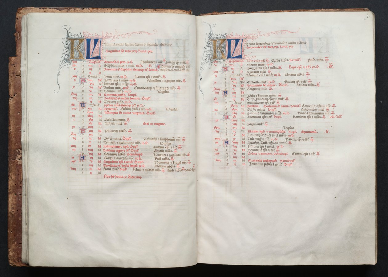 The Gotha Missal: Fol. 9r, tekst , c. 1375. av Master of the Boqueteaux