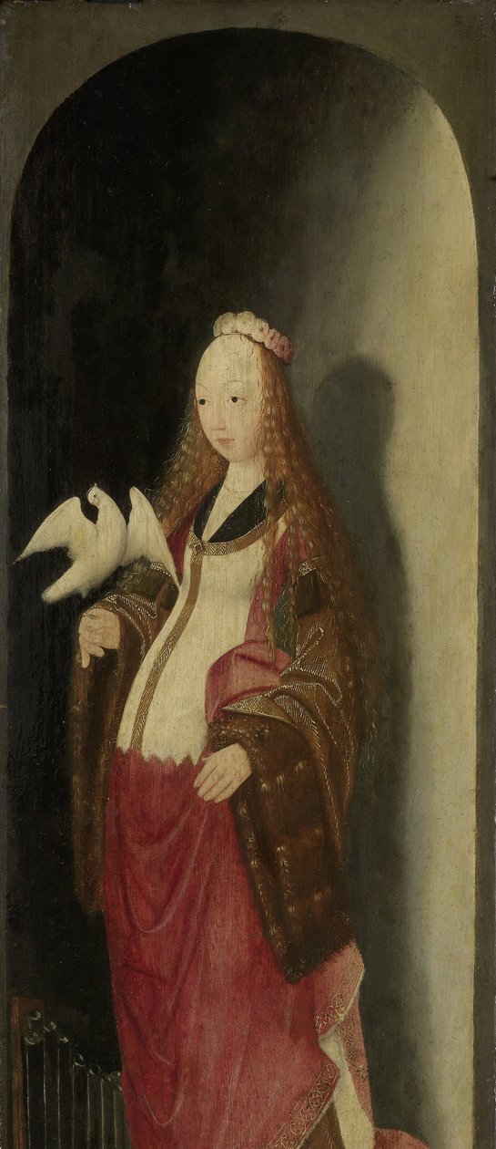 Saint Cecilia, høyre side av en triptyk av Master of the Brunswick Diptych (attributed to)