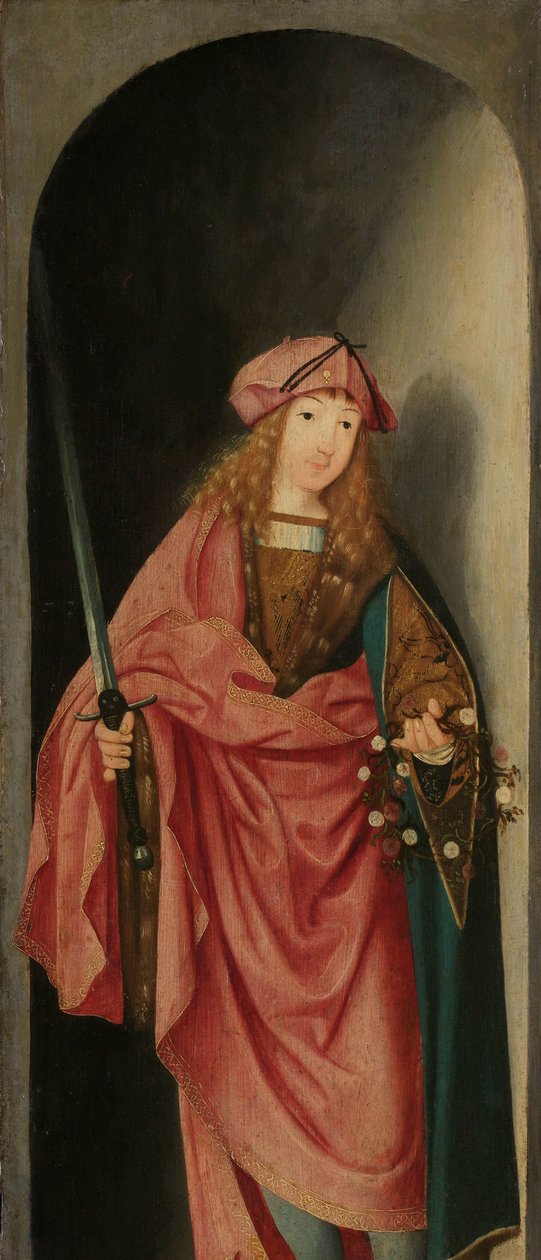 Saint Valerian, venstre fløy av en triptyk av Master of the Brunswick Diptych (attributed to)
