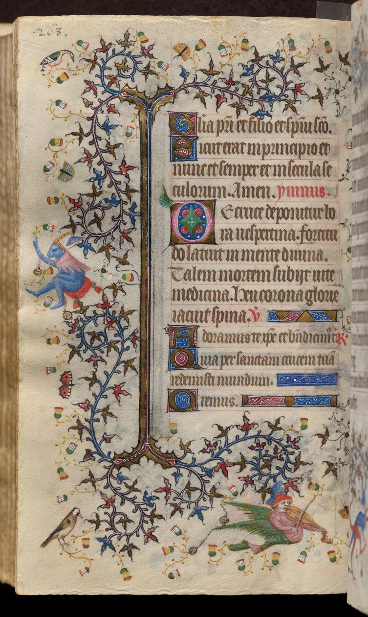 Karl den adeliges, konge av Navarra (1361–1425) timer: fol. 134v, tekst av Master of the Brussels Initials and Associates