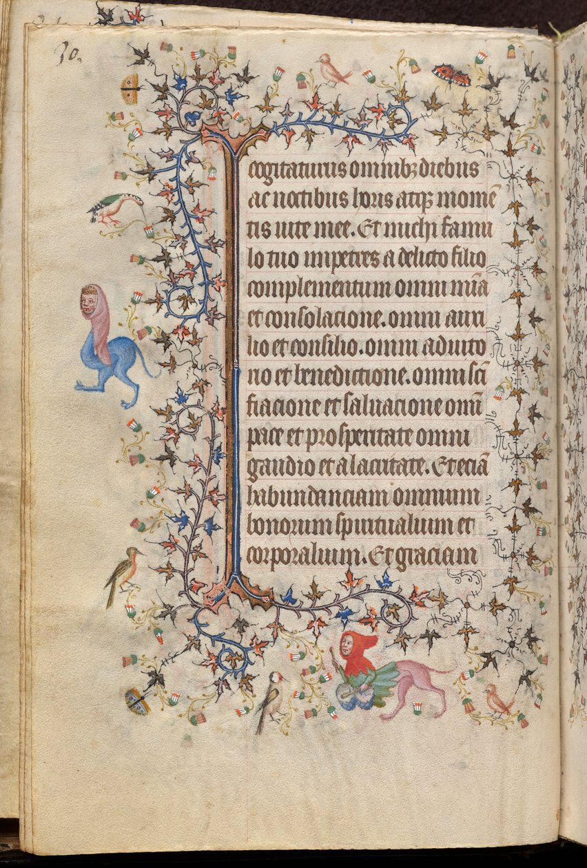 Karl den adeliges, konge av Navarra (1361–1425) timer: fol. 15v, tekst av Master of the Brussels Initials and Associates