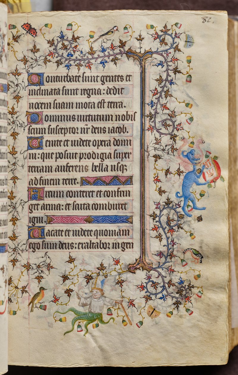 Karl den adeliges, konge av Navarra (1361–1425), timer: fol. 41r, tekst av Master of the Brussels Initials and Associates