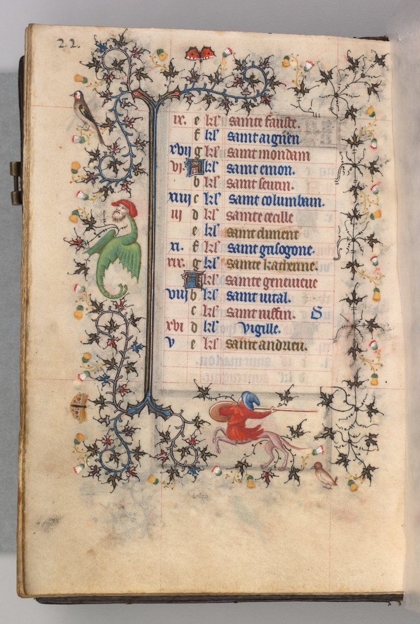 Timer for Karl den adelige, konge av Navarra 1361-1425: fol. 11v, november, ca. 1405. av Master of the Brussels Initials and Associates