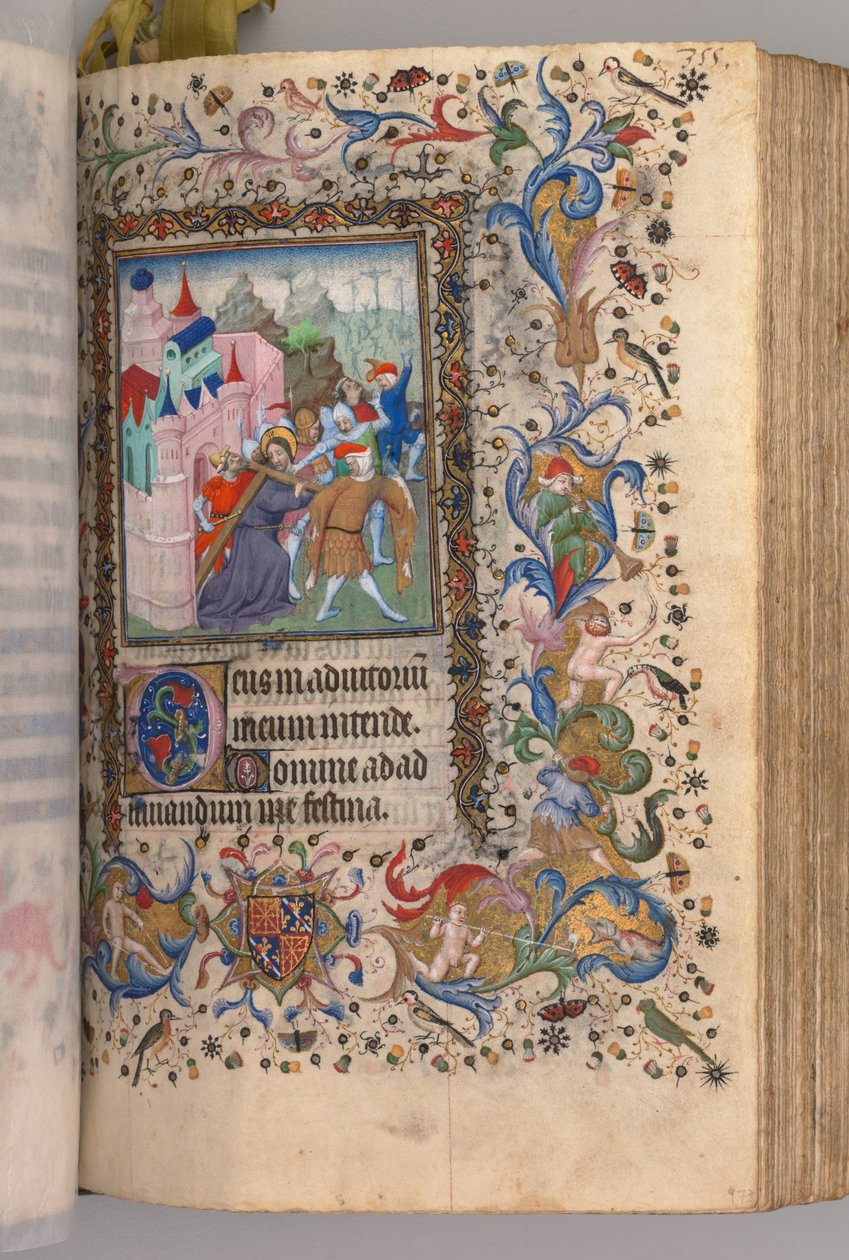 Timer for Karl den adelige, konge av Navarra 1361-1425: fol. 170v, Kristus som bærer korset, ca. 14 av Master of the Brussels Initials and Associates
