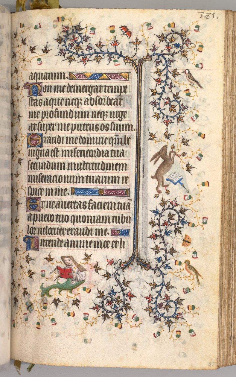 Timer for Karl den adelige, konge av Navarra 1361-1425: fol. 188r, tekst, ca. 1405. av Master of the Brussels Initials and Associates