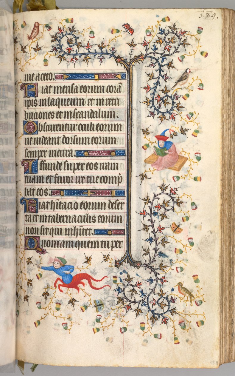 Timer for Karl den adelige, konge av Navarra 1361-1425: fol. 189r, tekst, ca. 1405. av Master of the Brussels Initials and Associates