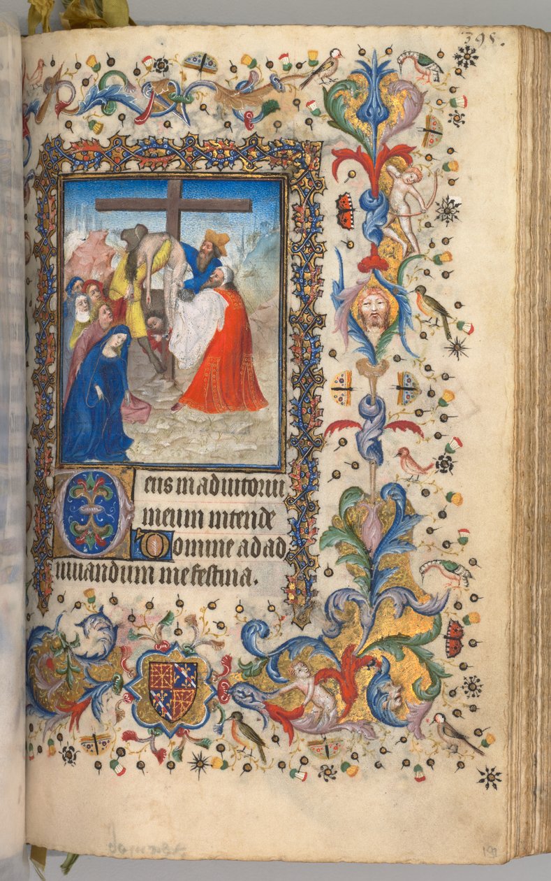 Timer for Karl den adelige, konge av Navarra 1361-1425: fol. 192r, Nedstigning fra korset, ca. 1405. av Master of the Brussels Initials and Associates