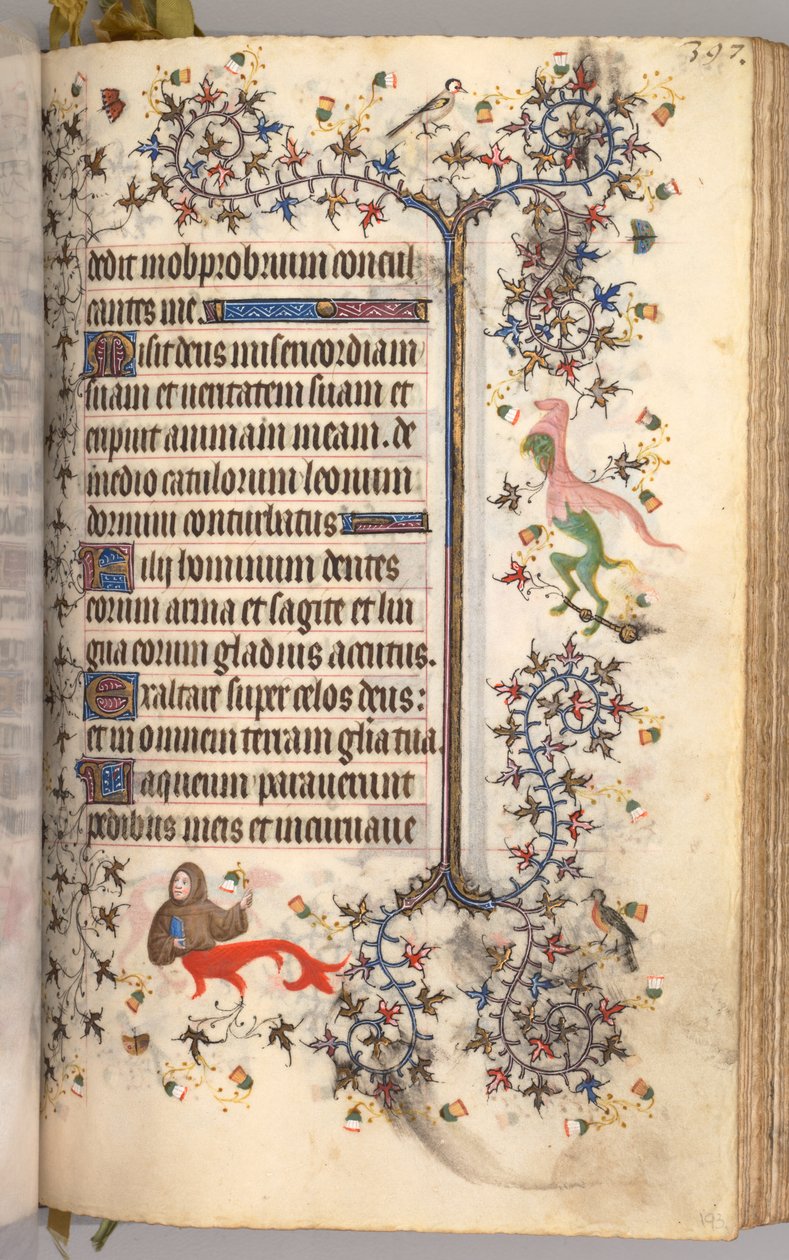 Timer for Karl den adelige, konge av Navarra 1361-1425: fol. 193r, tekst, ca. 1405. av Master of the Brussels Initials and Associates