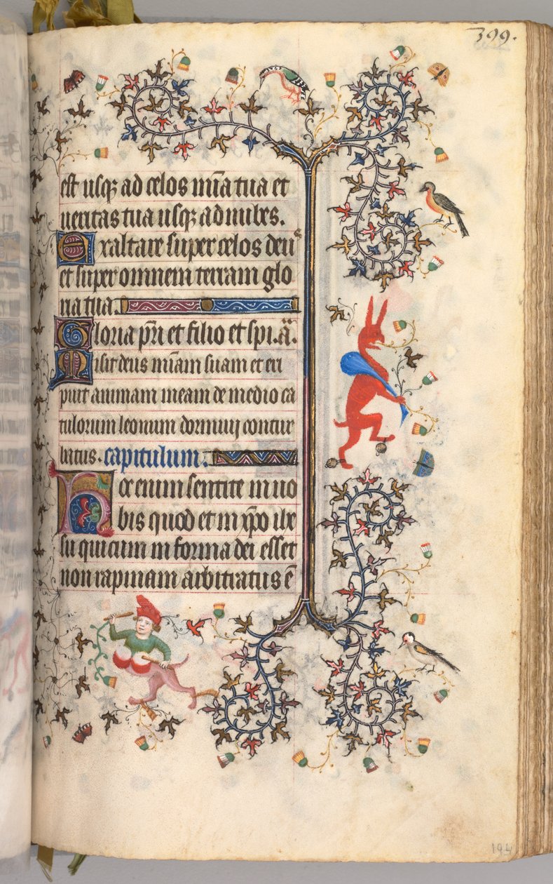 Timer for Karl den adelige, konge av Navarra 1361-1425: fol. 194r, tekst, ca. 1405. av Master of the Brussels Initials and Associates