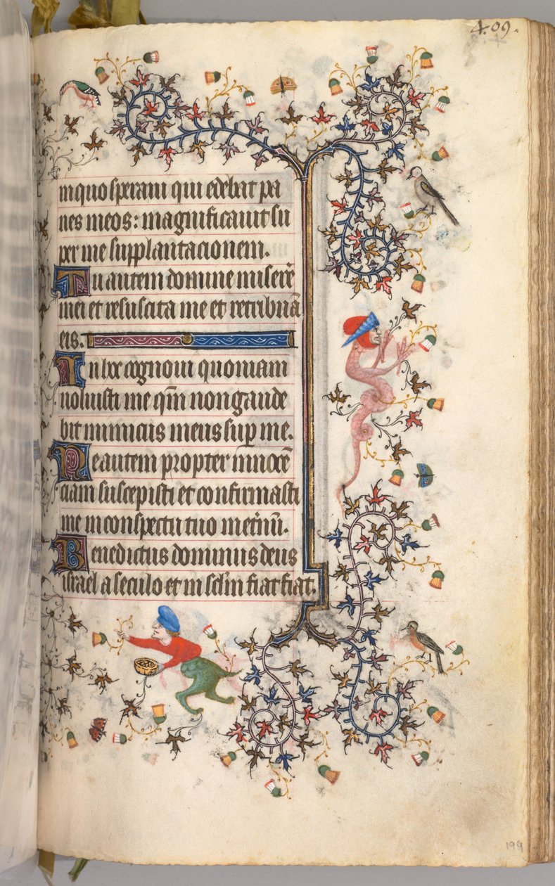 Timer for Karl den adelige, konge av Navarra 1361-1425: fol. 199r, tekst, ca. 1405. av Master of the Brussels Initials and Associates