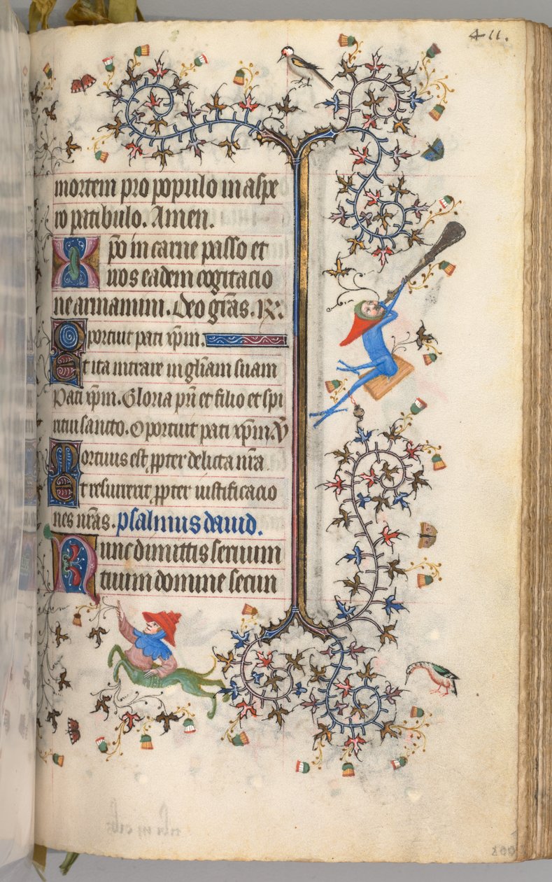 Timer for Karl den adelige, konge av Navarra 1361-1425: fol. 200r, tekst, ca. 1405. av Master of the Brussels Initials and Associates