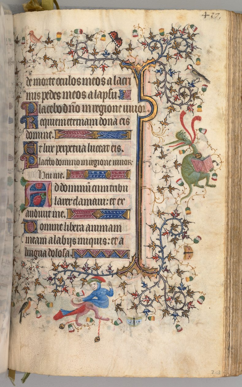 Timer for Karl den adelige, konge av Navarra 1361-1425: fol. 203r, tekst, ca. 1405. av Master of the Brussels Initials and Associates