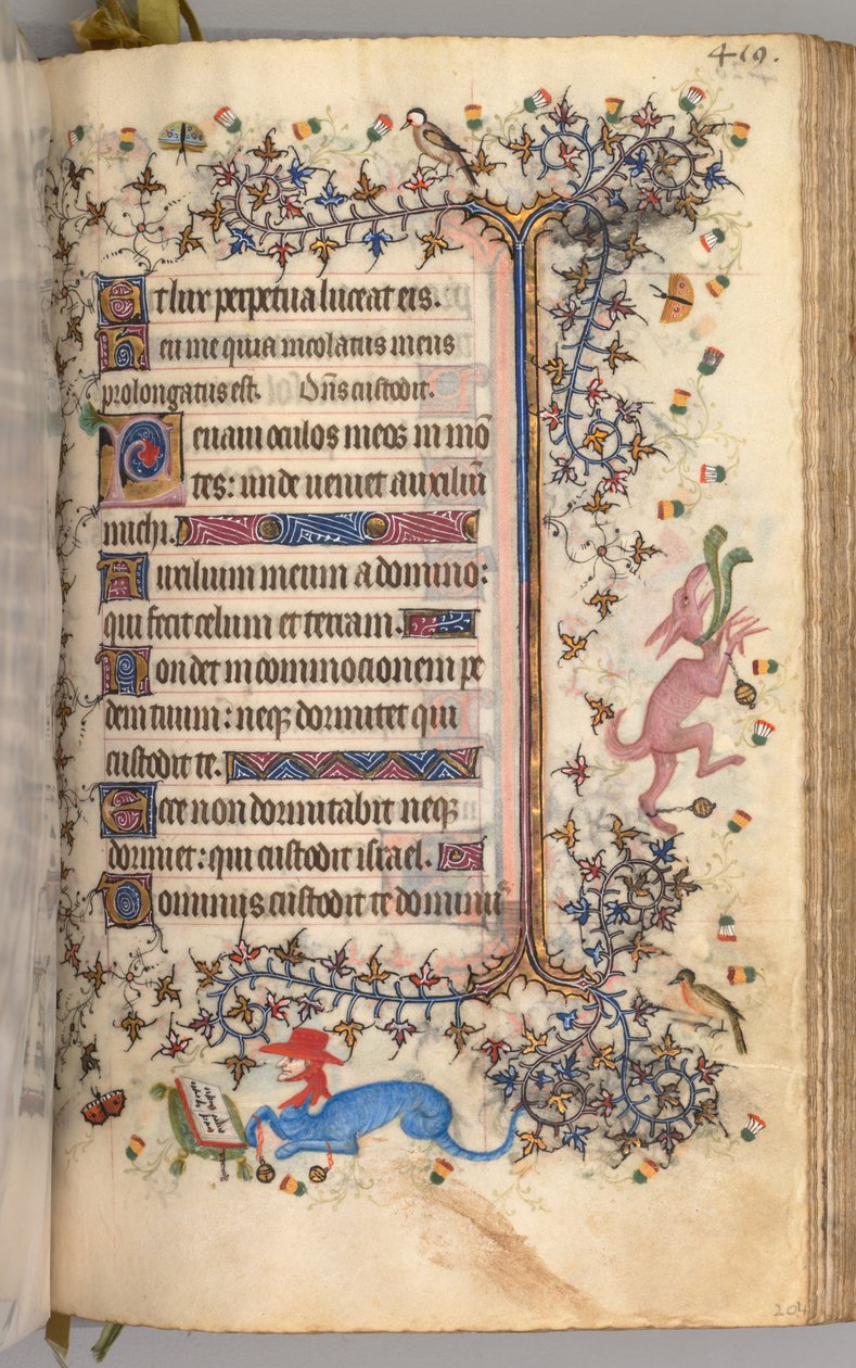 Timer for Karl den adelige, konge av Navarra 1361-1425: fol. 204r, tekst, ca. 1405. av Master of the Brussels Initials and Associates