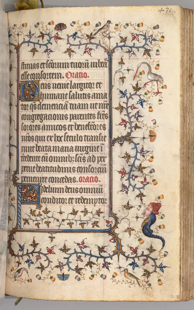 Timer for Karl den adelige, konge av Navarra 1361-1425: fol. 210r, tekst, ca. 1405. av Master of the Brussels Initials and Associates