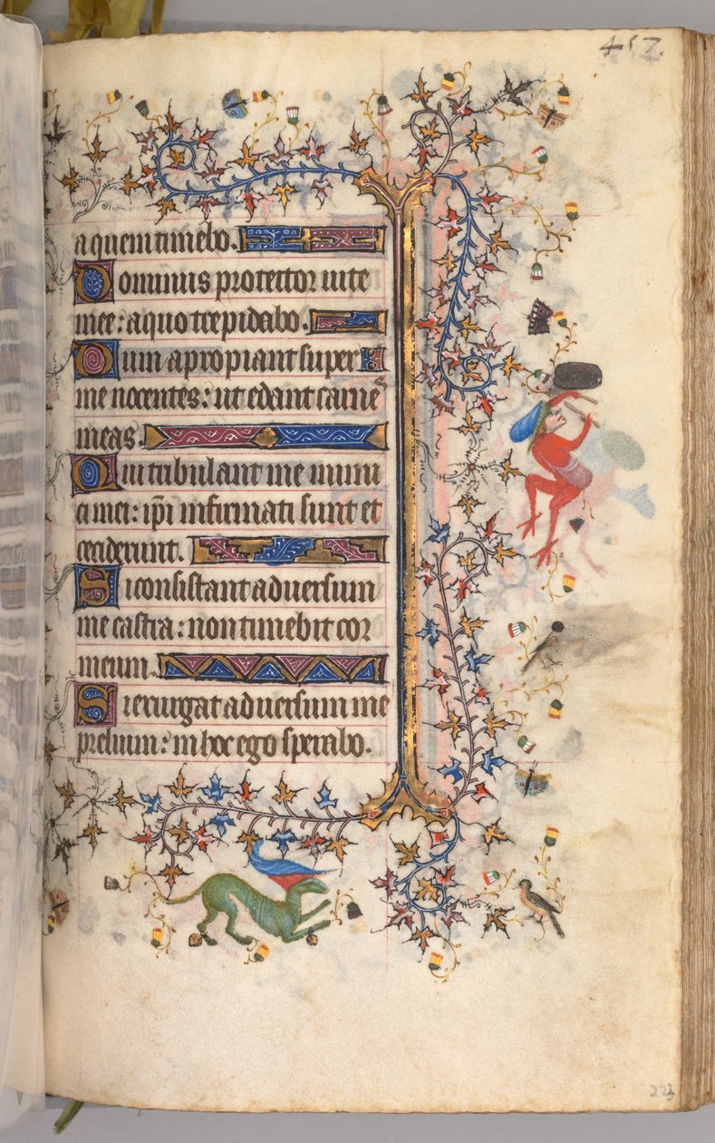 Timer for Karl den adelige, konge av Navarra 1361-1425: fol. 223r, tekst, ca. 1405. av Master of the Brussels Initials and Associates