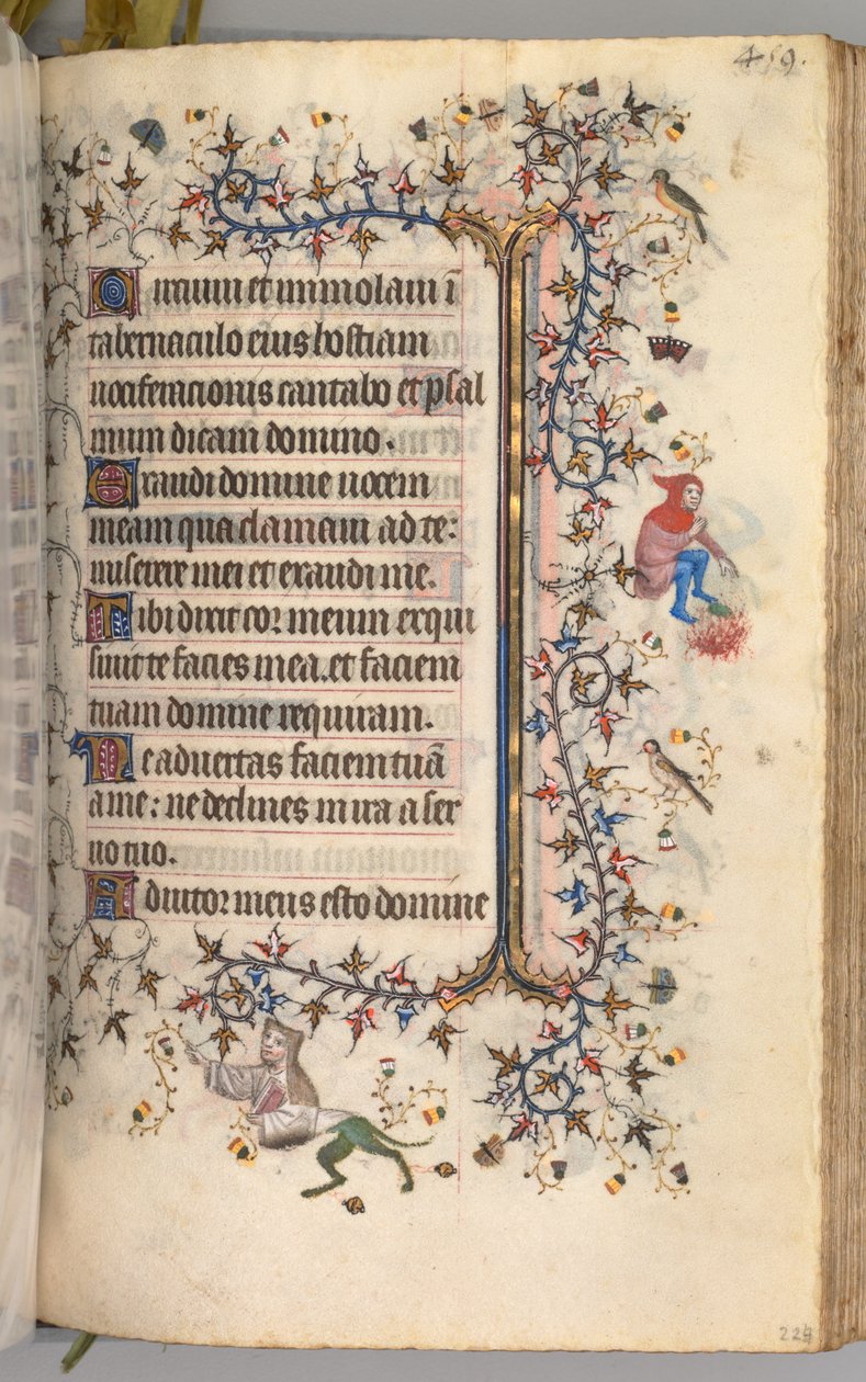 Timer for Karl den adelige, konge av Navarra 1361-1425: fol. 224r, tekst, ca. 1405. av Master of the Brussels Initials and Associates