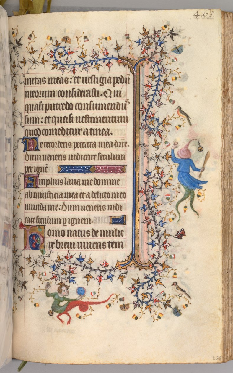 Timer for Karl den adelige, konge av Navarra 1361-1425: fol. 226r, tekst, ca. 1405. av Master of the Brussels Initials and Associates