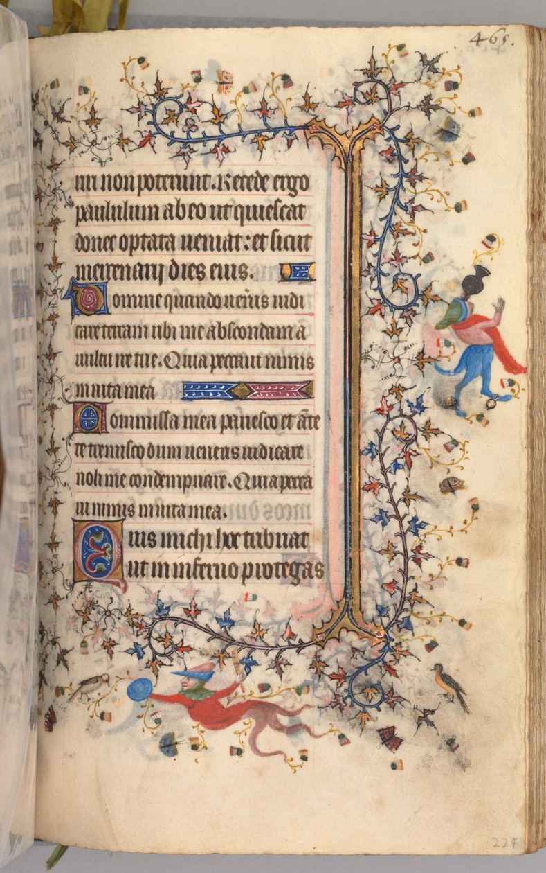 Timer for Karl den adelige, konge av Navarra 1361-1425: fol. 227r, tekst, ca. 1405. av Master of the Brussels Initials and Associates