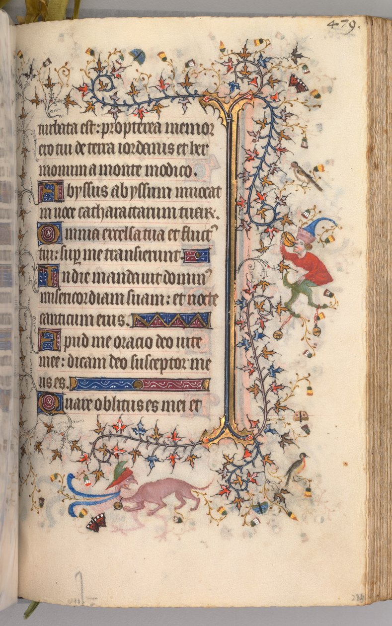 Timer for Karl den adelige, konge av Navarra 1361-1425: fol. 234r, tekst, ca. 1405. av Master of the Brussels Initials and Associates