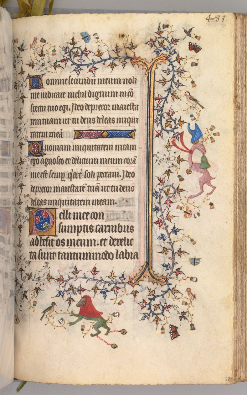 Timer for Karl den adelige, konge av Navarra 1361-1425: fol. 236r, tekst, ca. 1405. av Master of the Brussels Initials and Associates