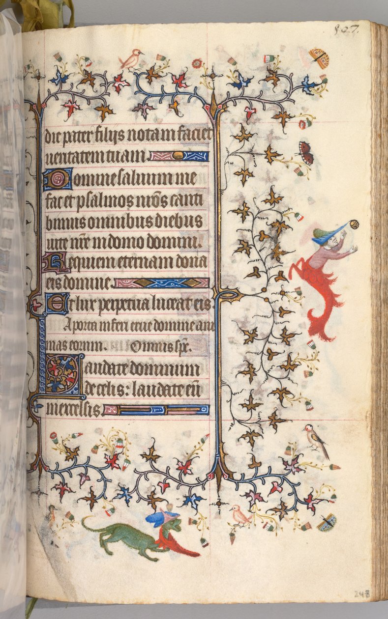 Timer for Karl den adelige, konge av Navarra 1361-1425: fol. 248r, tekst, ca. 1405. av Master of the Brussels Initials and Associates