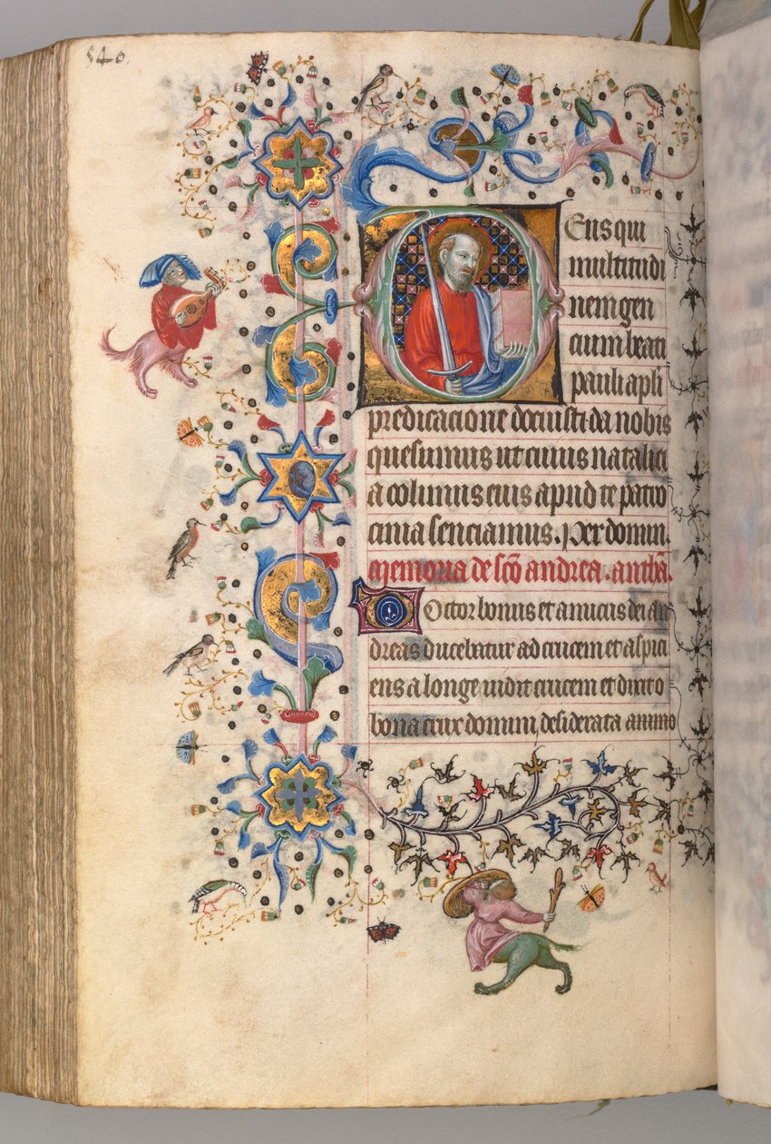 Timer for Karl den adelige, konge av Navarra 1361-1425: fol. 264v, St. Paul, ca. 1405. av Master of the Brussels Initials and Associates