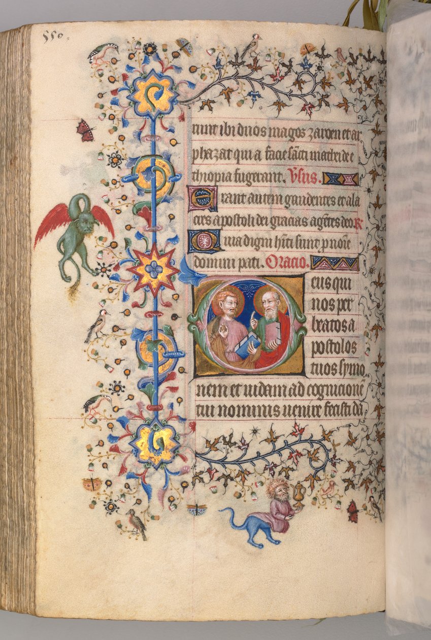 Timer for Karl den adelige, konge av Navarra 1361-1425, fol. 269v, SS. Simon og Judas, ca. 1405. av Master of the Brussels Initials and Associates