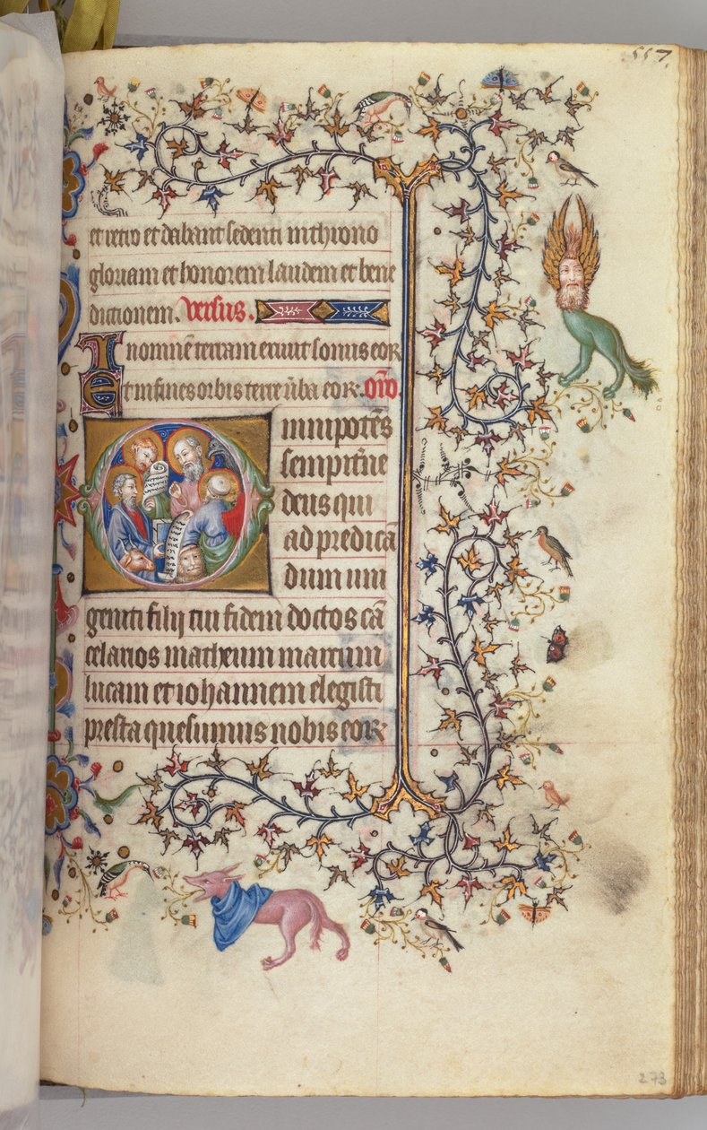 Timer for Karl den adelige, konge av Navarra 1361-1425, , fol. 273r, De fire evangelistene, ca. 1405. av Master of the Brussels Initials and Associates