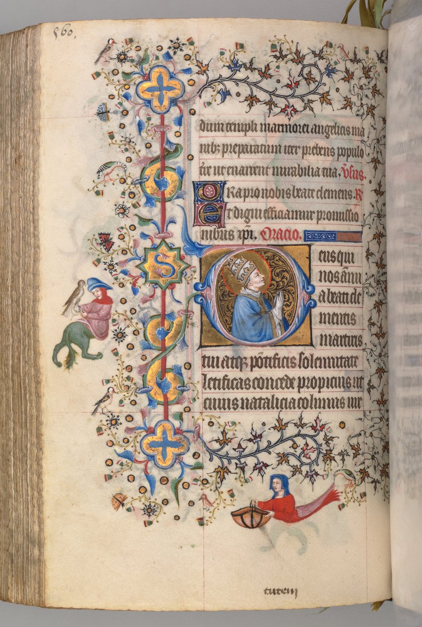 Timer for Karl den adelige, konge av Navarra 1361-1425, , fol. 274v, St. Clement, ca. 1405. av Master of the Brussels Initials and Associates