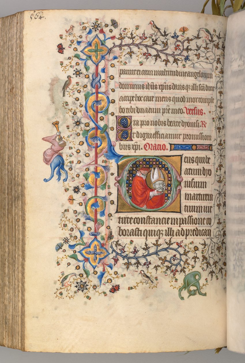Timer for Karl den adelige, konge av Navarra 1361-1425, fol. 276v, St. Denis, ca. 1405. av Master of the Brussels Initials and Associates