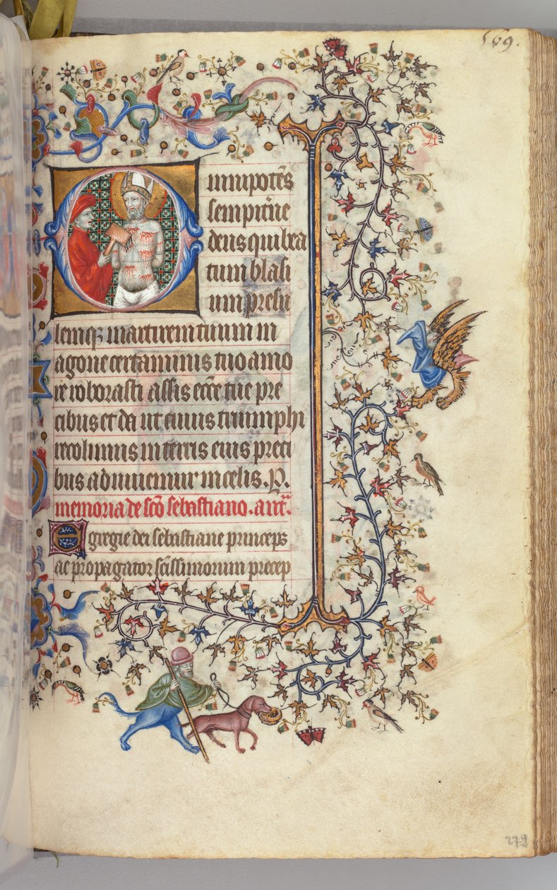 Timer for Karl den adelige, konge av Navarra 1361-1425, fol. 279r, St. Bassins, ca. 1405. av Master of the Brussels Initials and Associates