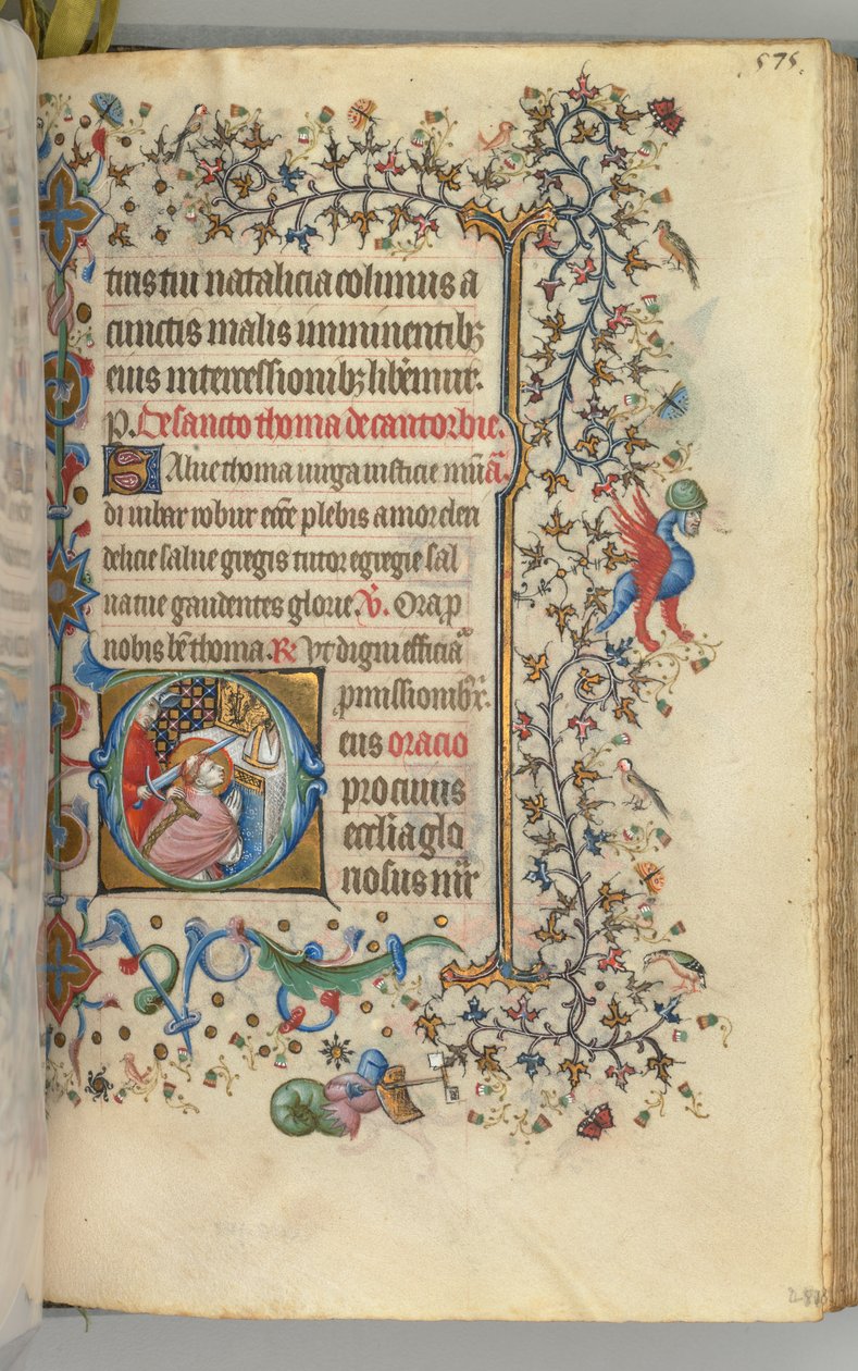 Timer for Karl den adelige, konge av Navarra 1361-1425, fol. 282r, St. Thomas à Becket, ca. 1405. av Master of the Brussels Initials and Associates